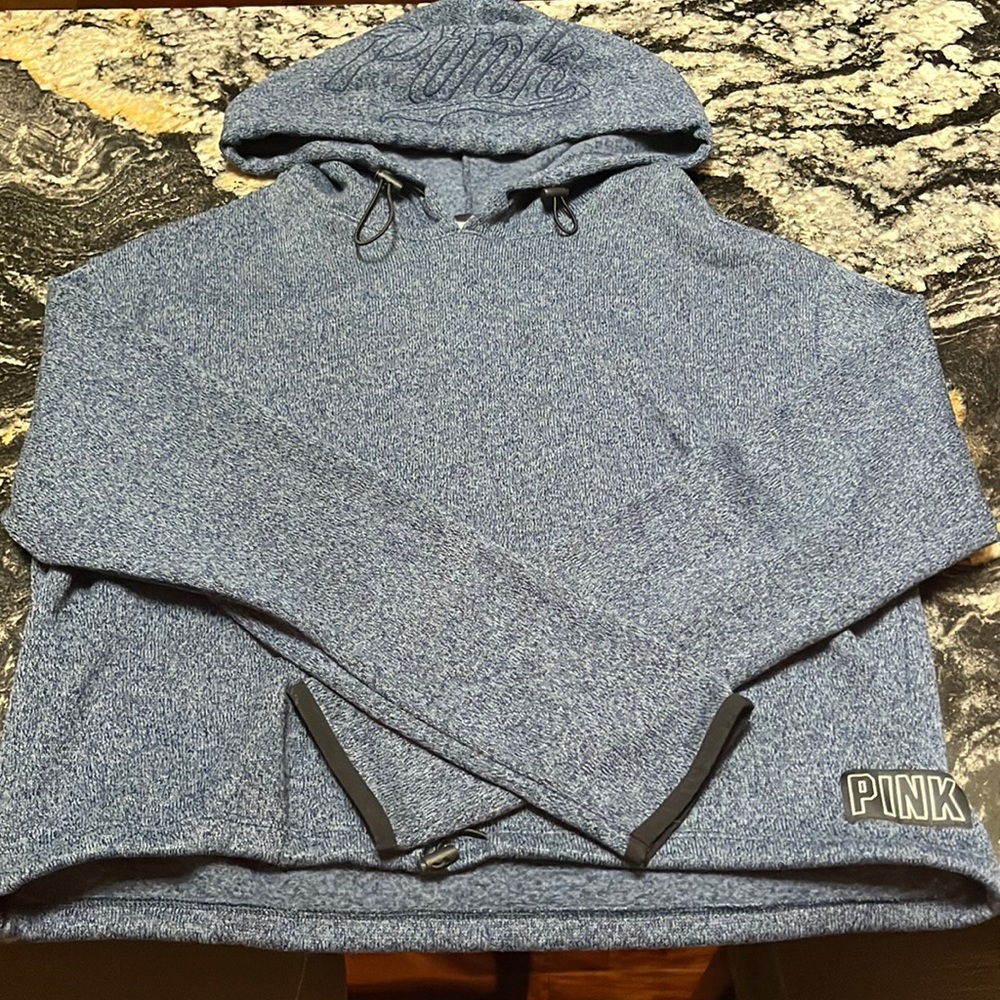 Blue cropped hoodie from PINK